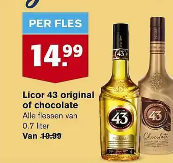 Hoogvliet Licor 43 Original Of Chocolate aanbieding