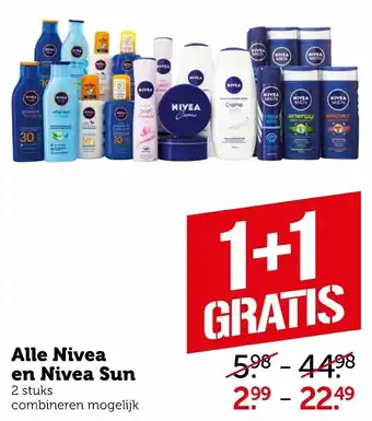 Coop Nivea en Nivea Sun assortiment aanbieding