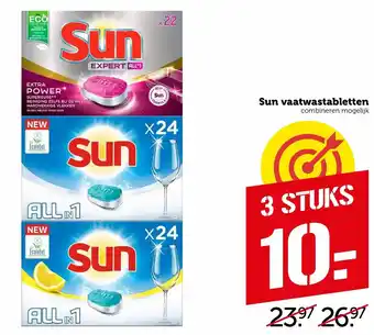 Coop Sun vaatwastabletten 2*22/24st aanbieding