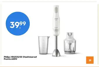 Blokker Philips HR2535/00 Staafmixerset ProMix 650W aanbieding