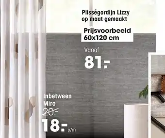 Kwantum Plissegordijn lizzy  60x120 cm aanbieding