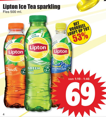 Dirk Lipton Ice Tea sparkling aanbieding