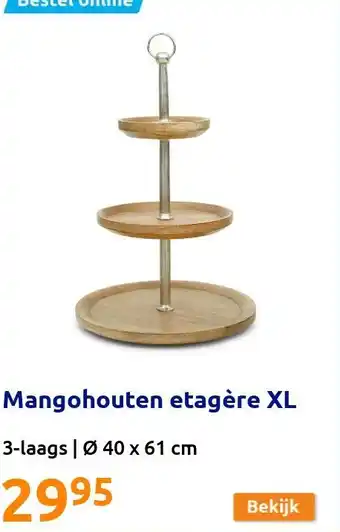 Action Mangohouten etagère XL aanbieding