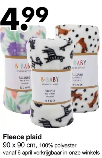 Wibra Fleece plaid aanbieding