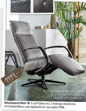 Pronto wonen Relaxfauteuil Moio 'M' aanbieding