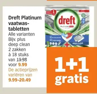 Albert Heijn Dreft Platinum vaatwastabletten aanbieding