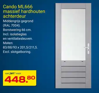 Kluswijs Cando ML666 massief hardhouten achterdeur aanbieding