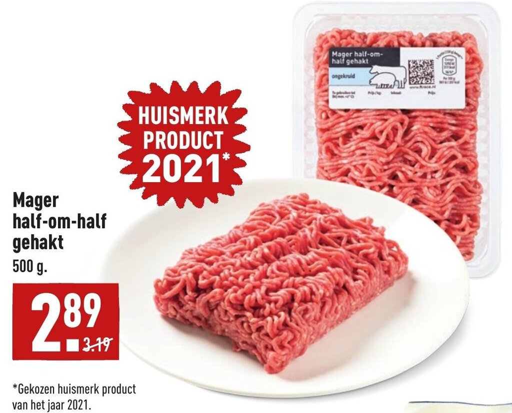 Mager half-om-half gehakt 500g aanbieding bij ALDI