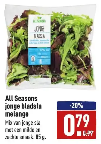 ALDI All seasons jonge bladsla melange 85g aanbieding