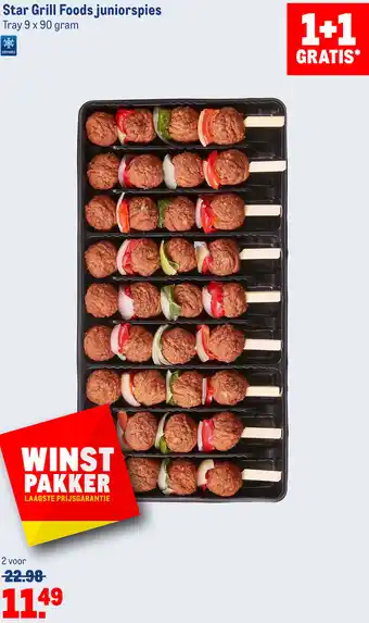 Makro Star grill foods juniorspies 9 x 90g aanbieding