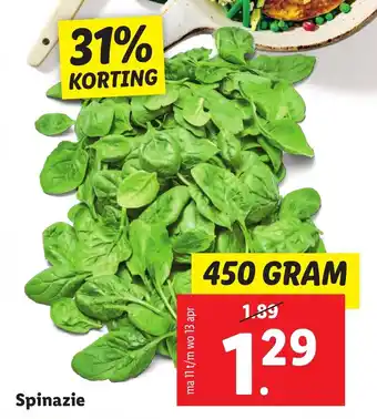 Lidl Spinazie 450g aanbieding