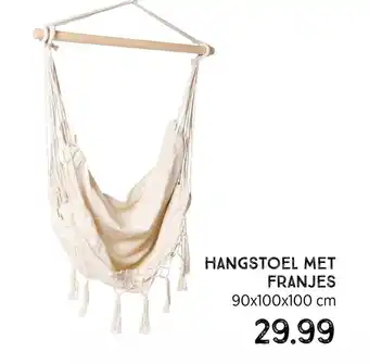 Xenos Hangstoel met franjes 90*100*100cm aanbieding