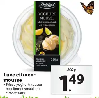 Lidl Luxe citroen-mousse 250g aanbieding