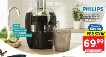 Lidl Philips sapcentrifuge viva collection HR1832/00 aanbieding
