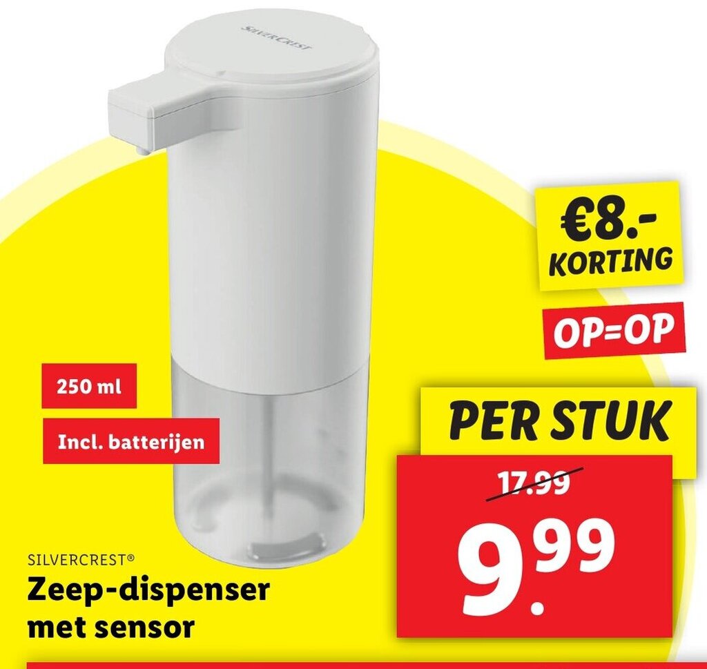 Zeep-dispenser met sensor aanbieding bij Lidl
