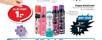 Trekpleister Vogue deodorant per stuk aanbieding