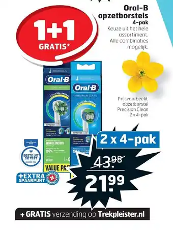 Trekpleister Oral-B opzetborstels 2 x 4-pak aanbieding