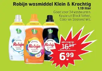 Trekpleister Robijn wasmiddel Klein & Krachtig 1.19 liter aanbieding