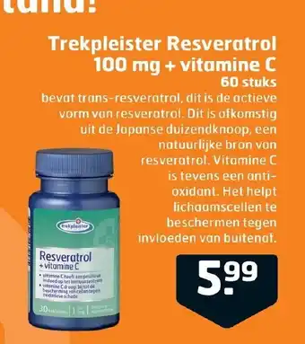 Trekpleister Resveratrol 100 mg + vitamine C 60 stuks aanbieding