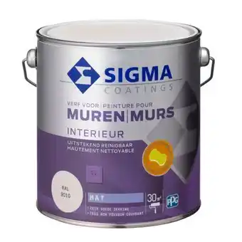 Praxis Sigma muurverf reinigbaar mat RAL 9010 25L aanbieding