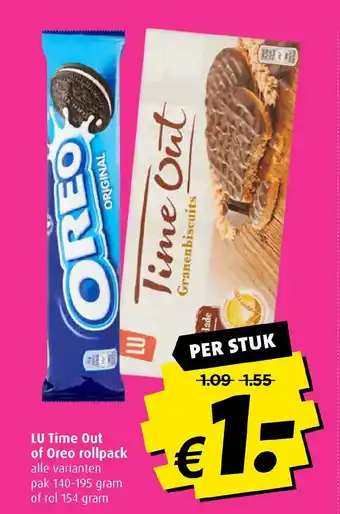 Boni LU time out of Oreo rollpack aanbieding