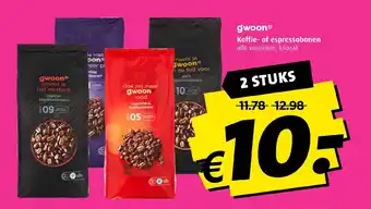 Boni Gwoon koffie- of espressobonen 2st aanbieding