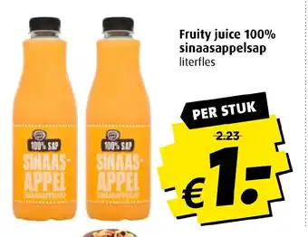 Boni Fruity juice 100% sinaasappelsap 1L aanbieding