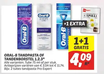 Dekamarkt Oral-b tandpasta of tandenborstel 1.2.3 aanbieding