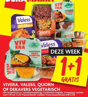 Dekamarkt Vivera, Valess, Quorn of Dekavers vegetarisch aanbieding