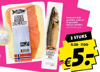 Boni Vis Marine Hele gerookte makreel of gerookte Noorse zalmfilet 100/320g aanbieding