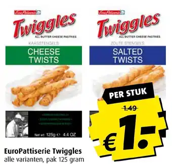 Boni EuroPattiserie Twiggles 125g aanbieding