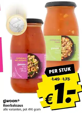 Boni G'woon Roerbaksous 490g aanbieding