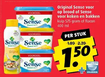 Boni Sense Original of voor koken & bakken 575g/400ml aanbieding