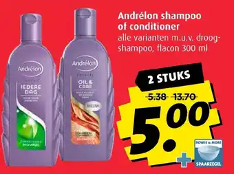 Boni Andrelon shampoo of conditioner 2*300ml aanbieding