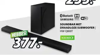 Expert SAMSUNG Soundbar met draadloze subwoofer | HW-Q800T aanbieding