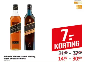 Coop Johnnie Walker Scotch whisky, black of double black aanbieding