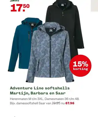 Welkoop Adventure line softshells martijn, barbara en saar aanbieding