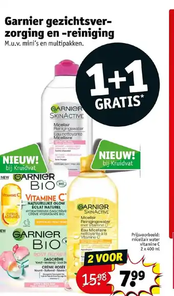 Kruidvat Garnier gezichtsver- zorging en -reiniging 2 x 400 ml aanbieding