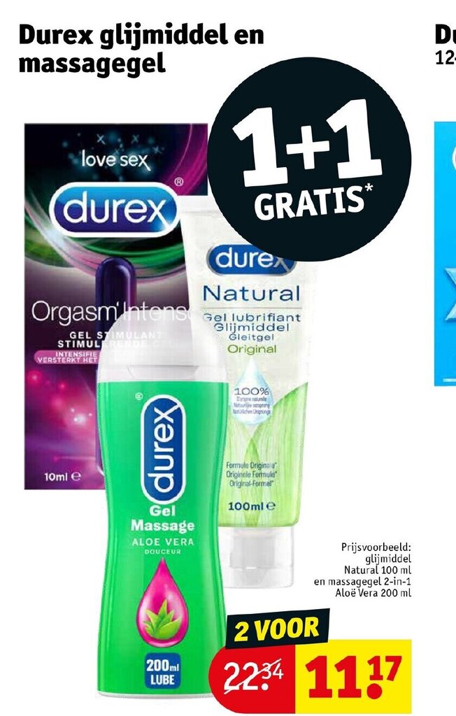 Durex glijmiddel en massagegel 200 ml aanbieding bij Kruidvat