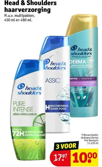 Kruidvat Head & shoulders haarverzorging 3 x 225 ml aanbieding