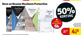 Kruidvat Dove en rexona maximum protection 45 ml aanbieding