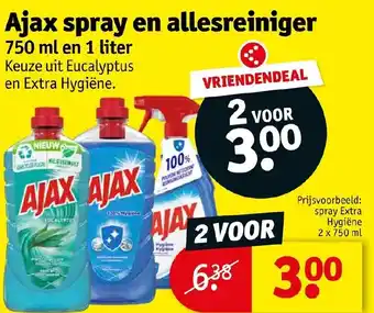 Kruidvat Ajax spray en allesreiniger 750 ml aanbieding