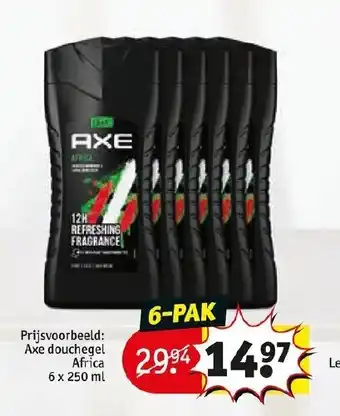 Kruidvat Axe douchegel africa 6 x 250 ml aanbieding