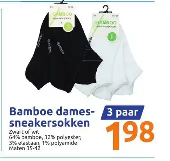 Action Bamboe dames- sneakersokken aanbieding