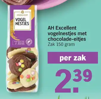 Albert Heijn AH Excellent vogelnestjes met chocolade-eities aanbieding