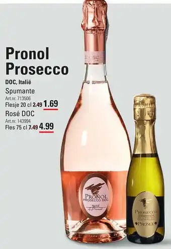 Sligro Pronol Prosecco aanbieding