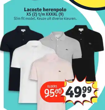 Kruidvat Lacoste herenpolo aanbieding