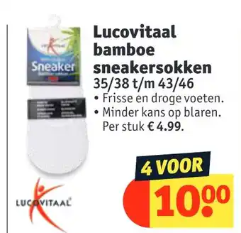 Kruidvat Lucovitaal bamboe sneakersokken aanbieding