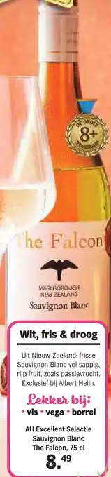 Albert Heijn AH Excellent Selectie Sauvignon Blanc The Falcon, 75 cl aanbieding