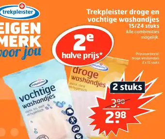 Trekpleister Trekpleister droge en vochtige washandjes aanbieding